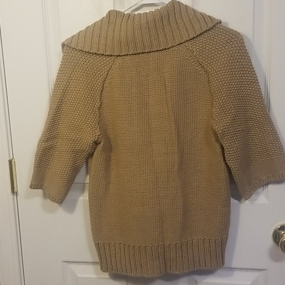 CHICO: SIZE 0 BUTTON DOWN SWEATER DARK TAN - Picture 4 of 4